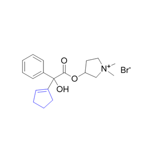 格隆溴铵杂质06,3-(2-(cyclopent-1-en-1-yl)-2-hydroxy-2-phenylacetoxy)-1,1-dimethylpyrrolidin-1-ium bromide