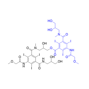 碘普羅胺雜質(zhì)16,3-(3-((2,3-dihydroxypropyl)carbamoyl)-2,4,6-triiodo-5- (2-methoxyacetamido)-N-methylbenzamido)-2-hydroxypropyl 3-((2,3-dihydroxypropyl)(methyl)carbamoyl)-2,4,6-triiodo-5- (2-methoxyacetamido)benzoate