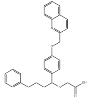 2-[[4-phenyl-1-[4-(2-quinolinylmethoxy)phenyl]butyl]thio]Acetic acid