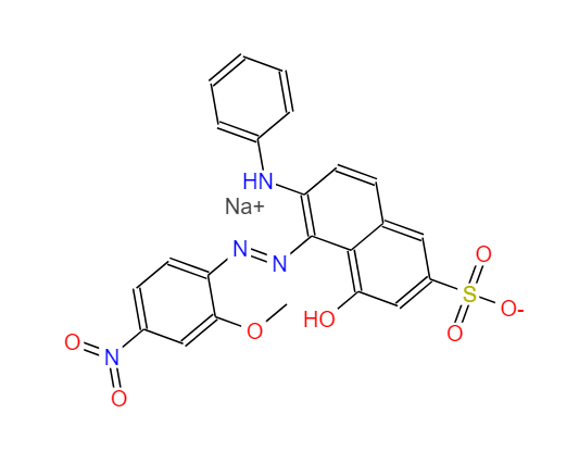 酸性黑BR,sodium 4-hydroxy-5-[(2-methoxy-4-nitrophenyl)azo]-6-(phenylamino)naphthalene-2-sulphonate