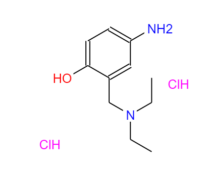 4-氨基-α-二乙氨基-邻甲酚二盐酸盐,Phenol,4-amino-2-[(diethylamino)methyl]-, hydrochloride (1:2)