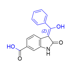 尼达尼布杂质17,(Z)-3-(hydroxy(phenyl)methylene)-2-oxoindoline-6-carboxylic acid