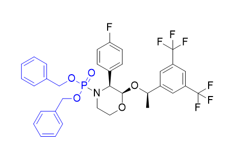 福沙匹坦二葡甲胺雜質(zhì)01,dibenzyl ((2R,3S)-2-((R)-1-(3,5-bis(trifluoromethyl)phenyl)ethoxy)-3-(4-fluorophenyl)morpholino)phosphonate