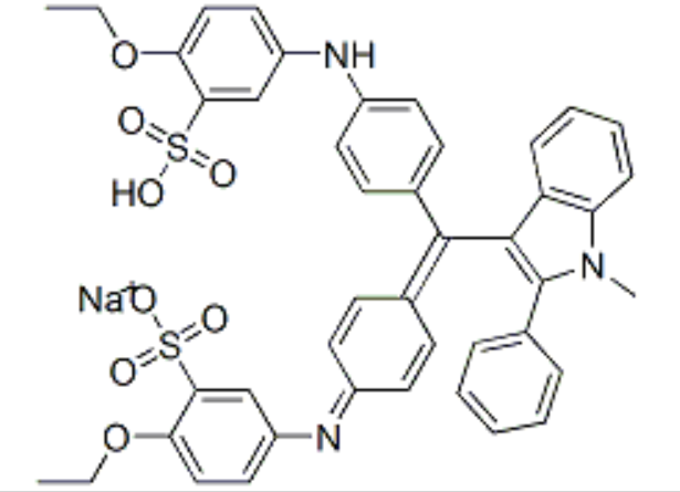 sodium hydrogen -2-ethoxy-5-[[4-[[4-[(4-ethoxy-3-sulphonatophenyl)amino]phenyl]-(1H-indol-3-yl-1-met,sodium hydrogen -2-ethoxy-5-[[4-[[4-[(4-ethoxy-3-sulphonatophenyl)amino]phenyl]-(1H-indol-3-yl-1-methyl-2-phenyl)methylene]-2,5-cyclohexadien-1-ylidene]amino]benzenesulphonate