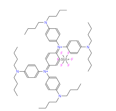 N,N,N',N'-四(4-二丁氨苯基)-1,4-苯醌二亚铵双(六氟锑酸盐),N3,N3,N6,N6-Tetrakis[4-(dibutylamino)phenyl]-1,4-cyclohexadiene-3,6-diaminium hexafluoroantimonate (1:2)