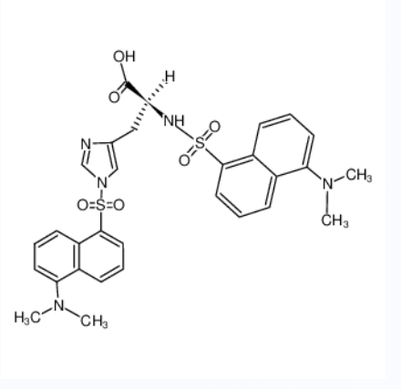 N,1-二[[5-(二甲基氨基)-1-萘基]磺酰基]-L-组氨酸,1,Nα-bis-(5-dimethylamino-naphthalen-1-sulfonyl)-histidine