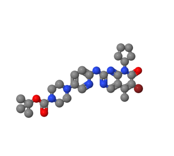 帕布昔利布杂质23,4-[6-(6-BROMO-8-CYCLOPENTYL-5-METHYL-7-OXO-7,8-DIHYDRO-PYRIDO[2,3-D]PYRIMIDIN-2-YLAMINO)-PYRIDIN-3-YL]-PIPERAZINE-1-CARBOXYLIC ACID TERT-BUTYL ESTER