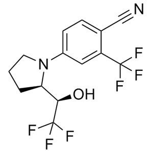 4-((R)-2-((R)-2,2,2-三氟-1-羟乙基)呲咯烷-1)-2-三氟甲基苯腈,4-[(2R)-2-[(1R)-2,2,2-trifluoro-1-hydroxyethyl]pyrrolidin-1-yl]-2-(trifluoromethyl)benzonitrile
