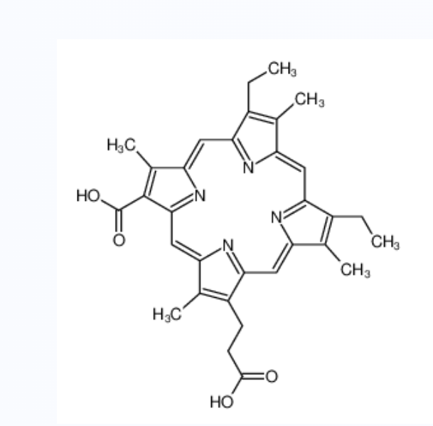 17-(2-carboxyethyl)-7,12-diethyl-3,8,13,18-tetramethyl-21,22-dihydroporphyrin-2-carboxylic acid,17-(2-carboxyethyl)-7,12-diethyl-3,8,13,18-tetramethyl-21,22-dihydroporphyrin-2-carboxylic acid