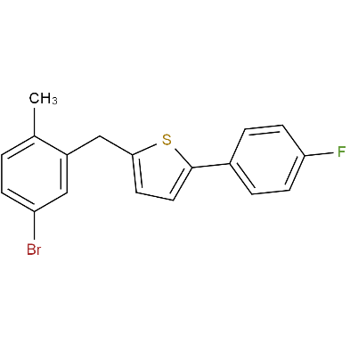 2-(2-甲基-5-溴芐基)-5-(4-氟苯)噻吩,2-(5-BroMo-2-Methylbenzyl)-5-(4-fluorophenyl)thiophene