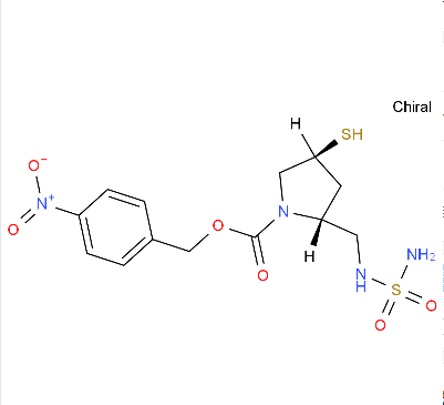 (2S,4S)-2-[[(氨基磺酰基)氨基]甲基]-4-巯基-1-吡咯烷羧酸(4-硝基苯基)甲基,(2R,4S)-4-nitrobenzyl 4-Mercapto-2-((sulfaMoylaMino)Methyl)pyrrolidine-1-carboxylate