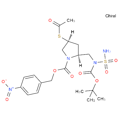 (2S,4S)-4-乙酰硫基-2-[[N-氨基磺酰基-N-(叔丁氧羰基)氨基]甲基]吡咯烷,4-Nitrobenzyl (2S,4S)-4-acetylthio-2-[[N-sulfamoyl-N-(tert-butoxycarbonyl)amino]methyl]pyrrolidine-1-carboxylate