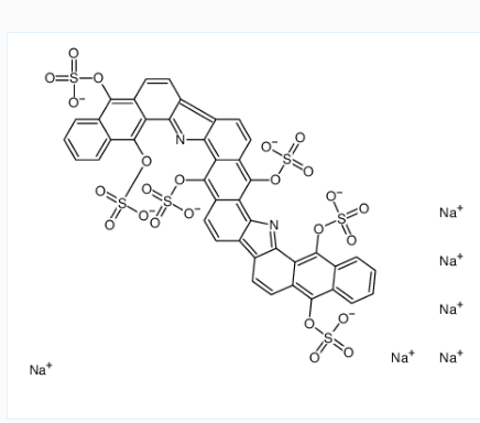 六钠萘并[2,3-a]萘并[2'',3'':6',7']吲哚并[3',2':7,8]萘并[2,3-I]咔唑-5,7,12,17,19,24-己基己硫酸盐,Hexasodium 6,18-dihydrodinaphtho[2,3-i:2',3'-i']benzo[1,2-a:4,5-a']dicarbazole-5,7,12,17,19,24-hexyl hexasulphate
