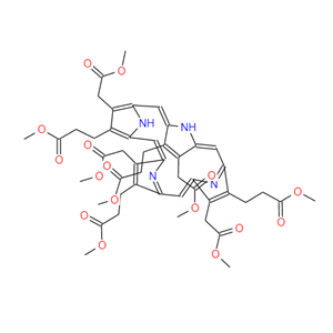 卟啉I八甲基酯,21H,23H-Porphine-2,7,12,17-tetraaceticacid, 3,8,13,18-tetrakis(3-methoxy-3-oxopropyl)-, 2,7,12,17-tetramethyl ester