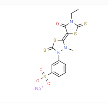 sodium m-[5-(3-ethyl-4-oxo-2-thioxo-5-thiazolidinylidene)-4-methyl-2-thioxo-1,3,4-thiadiazolidin-3-y,sodium m-[5-(3-ethyl-4-oxo-2-thioxo-5-thiazolidinylidene)-4-methyl-2-thioxo-1,3,4-thiadiazolidin-3-yl]benzenesulphonate