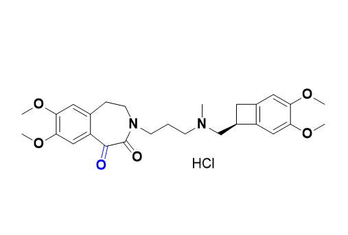 伊伐布雷定杂质26,(S)-3-(3-(((3,4-dimethoxybicyclo[4.2.0]octa-1(6),2,4-trien-7-yl) methyl)(methyl)amino)propyl)-7,8-dimethoxy-4,5-dihydro-1H- benzo[d]azepine-1,2(3H)-dione hydrochloride