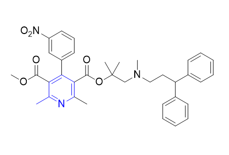 乐卡地平杂质02,3-(1-((3,3-diphenylpropyl)(methyl)amino)-2-methylpropan-2-yl) 5-methyl 2,6-dimethyl-4-(3-nitrophenyl)pyridine-3,5-dicarboxylate