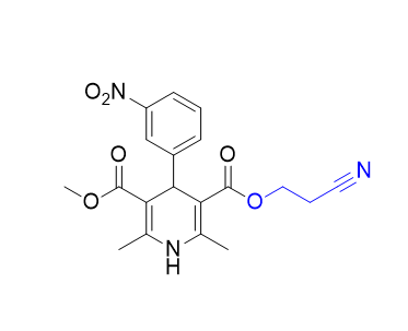 樂卡地平雜質11,3-(2-cyanoethyl) 5-methyl 2,6-dimethyl-4-(3-nitrophenyl)-1,4-dihydropyridine-3,5-dicarboxylate