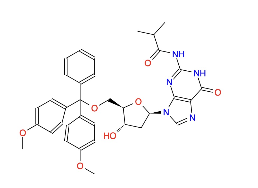 5'-O-(4,4'-二甲氧基三苯基)-N2-异丁酰基-2'-脱氧鸟苷,5'-O-Dimethoxytrityl-N-isobutyryl-deoxyguanosine