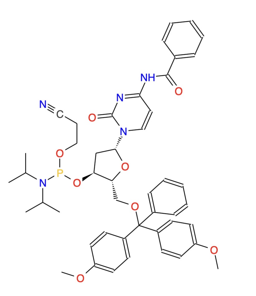 DMT-dC(bz)亚磷酰胺单体,5'-O-DMT-N4-Benzoyl-2'-deoxycytidine 3'-CE phosphoramidite