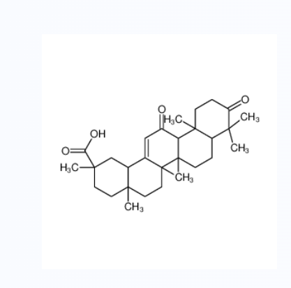 (20beta)-3,11-二氧代齐墩果-12-烯-29-酸,(2S,4aS,6aR,6aS,6bR,8aR,12aS,14bR)-2,4a,6a,6b,9,9,12a-heptamethyl-10,13-dioxo-1,3,4,5,6,6a,7,8,8a,11,12,14b-dodecahydropicene-2-carboxylic acid