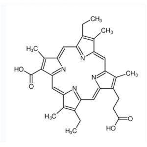 13-(2-carboxyethyl)-7,17-diethyl-3,8,12,18-tetramethyl-21,24-dihydroporphyrin-2-carboxylic acid,13-(2-carboxyethyl)-7,17-diethyl-3,8,12,18-tetramethyl-21,24-dihydroporphyrin-2-carboxylic acid