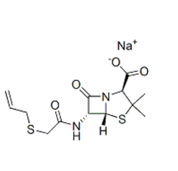 麻黄碱青霉素,sodium [2S-(2alpha,5alpha,6beta)]-6-[(allylthio)acetamido]-3,3-dimethyl-7-oxo-4-thia-1-azabicyclo[3.2.0]heptane-2-carboxylate