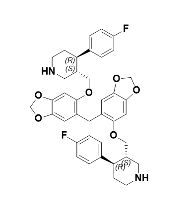 帕羅西汀雜質(zhì)30,bis(6-(((3S,4R)-4-(4-fluorophenyl)piperidin-3-yl)methoxy)benzo[d][1,3]dioxol-5-yl)methane