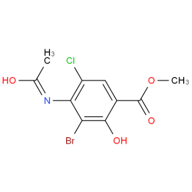 4-甲基-乙酰氨基-3-溴-5-氯-2-羟基-苯甲酸酯,Methyl 4-(acetylaMino)-3-broMo-5-chloro-2-hydroxybenzoate