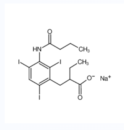 酪泮酸钠,sodium,2-[[3-(butanoylamino)-2,4,6-triiodophenyl]methyl]butanoate
