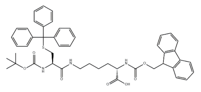 N6-[N-[叔丁氧羰基]-S-(三苯基甲基)-L-半胱氨酰]-N2-[芴甲氧羰基]-L-赖氨酸,FMOC-LYS(BOC-CYS(TRT))-OH