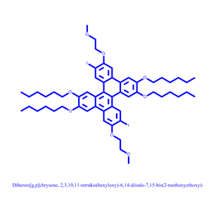 Dibenzo[g,p]chrysene, 2,3,10,11-tetrakis(hexyloxy)-6,14-diiodo-7,15-bis(2-methoxyethoxy)-,Dibenzo[g,p]chrysene, 2,3,10,11-tetrakis(hexyloxy)-6,14-diiodo-7,15-bis(2-methoxyethoxy)-