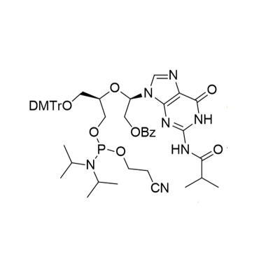 UNA-G(iBu) phosphoramidite,N2-isobutyryl-5'-(4,4'-dimethoxytrityl)-2'-benzoyl-2',3'-seco-guanosine-3’-cyanoethyl Phosphoramidite