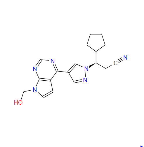 1H-吡唑-1-丙腈,Β-环戊基-4-[7-(羟基甲基)-7H-吡咯并[2,3-D]嘧啶-4-基]-,(ΒR)-,1H-Pyrazole-1-propanenitrile, β-cyclopentyl-4-[7-(hydroxyMethyl)-7H-pyrrolo[2,3-d]pyriMidin-4-yl]-,(βR)-