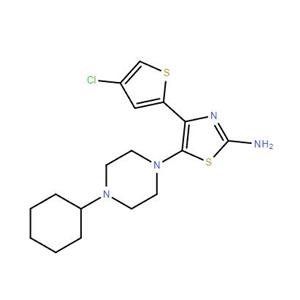 4-(4-氯噻吩-2-基)-5-(4-环己基哌嗪-1-基)噻唑-2-胺  570407-42-0