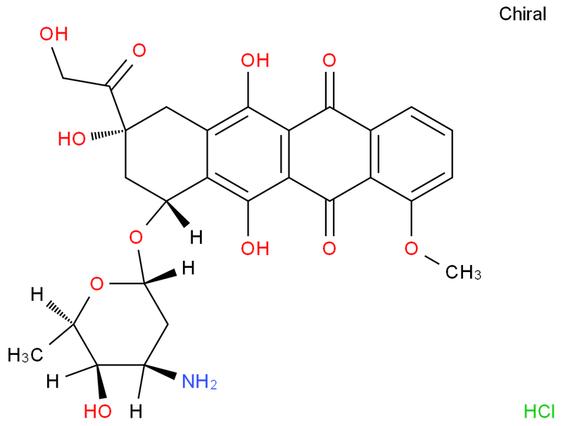 盐酸阿霉素/盐酸多柔比星/盐酸柔红霉素/阿得里亚霉素/14-羟正定霉素/阿霉素/(8S-cis)-10-[(3-氨基-2,3,6-三去氧-a-L-来苏己吡喃基)-氧]-7,8,9,10-四氢-6,8,11-三羟基-8-羟基乙酰基-1-甲氧基-5,12-并四苯二酮盐酸盐/阿得里亚霉素/DOX,DOX