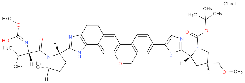 (2S,4S)-2-[5-[1,11-二氢-2-[(2S,5S)-1-[(2S)-2-[(甲氧羰基)氨基]-3-甲基-1-氧代丁基]-5-甲基-2-吡咯烷基][2]苯并吡喃并[4',3':6,7]萘并[1,2-d]咪唑-9-基]-1H-咪唑-2-基]-4-(甲氧基甲基)-1-吡咯烷羧酸叔丁酯
