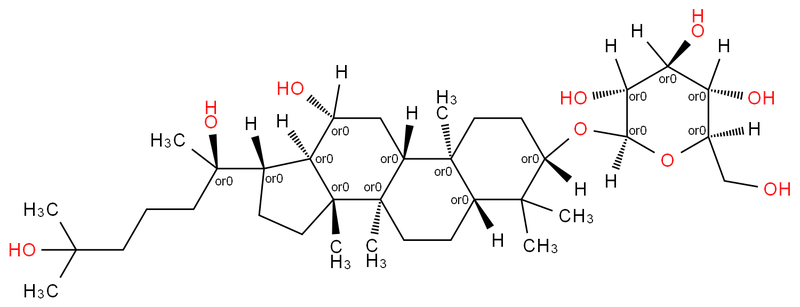 3-O-β-D-吡喃葡萄糖基-3β,12β,20(R),25-四羟基达玛烷,3-O-β-D- glucopyranosyl-3β,12β,20(R),25-tetrahydroxy dammarane