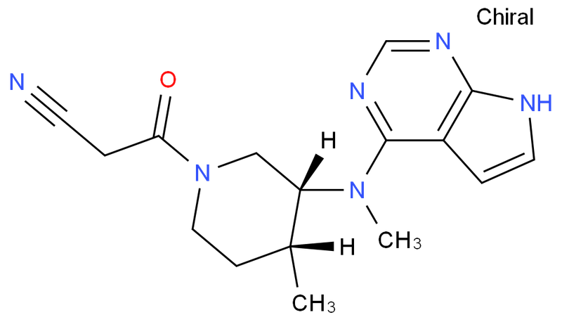 托法替尼,3-((3R,4R)-4-methyl-3-(methyl(7H-pyrrolo[2,3-d]pyrimidin-4-yl)amino) piperidin-1-yl)-3-oxopropanenitrile