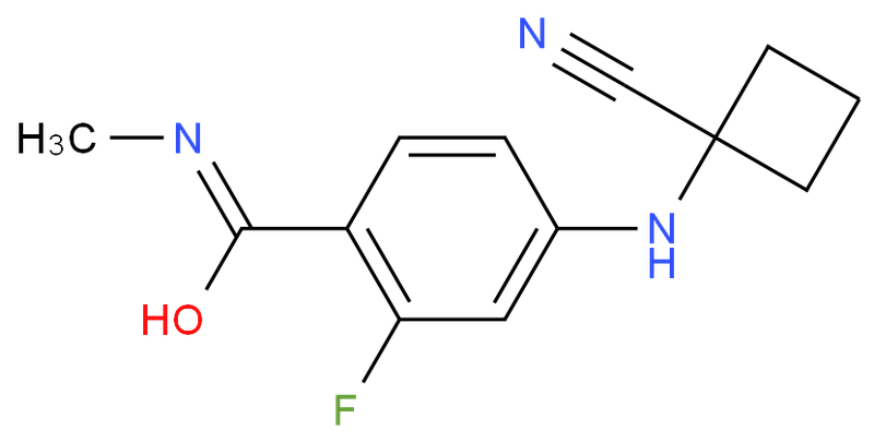 4-(1-CYANOCYCLOBUTYLAMINO)-2-FLUORO-N-METHYLBENZAMIDE,4-(1-CYANOCYCLOBUTYLAMINO)-2-FLUORO-N-METHYLBENZAMIDE
