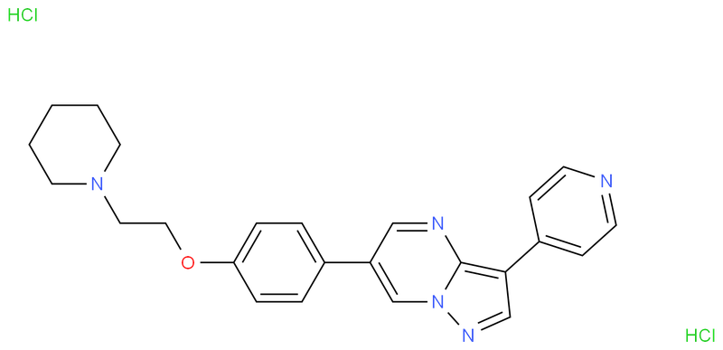 6-[4-[2-(1-Piperidinyl)ethoxy]phenyl]-3-(4-pyridinyl)-pyrazolo[1,5-a]pyrimidine dihydrochloride,6-[4-[2-(1-Piperidinyl)ethoxy]phenyl]-3-(4-pyridinyl)-pyrazolo[1,5-a]pyrimidine dihydrochloride