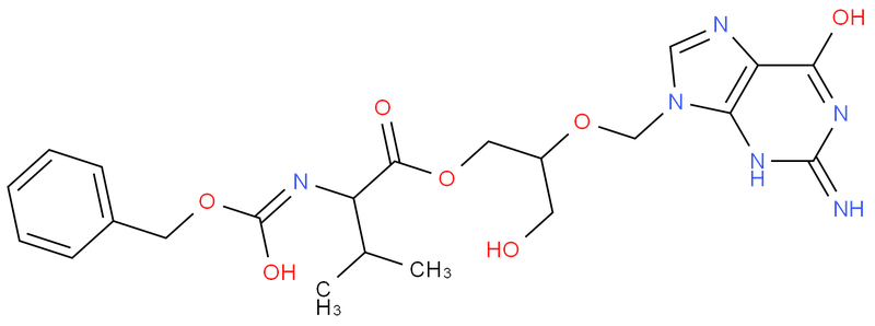 Cbz-缬更昔洛韦,N-[(Phenylmethoxy)carbonyl]-L-valine 2-[(2-amino-1,6-dihydro-6-oxo-9H-purin-9-yl)methoxy]-3-hydroxypropyl ester