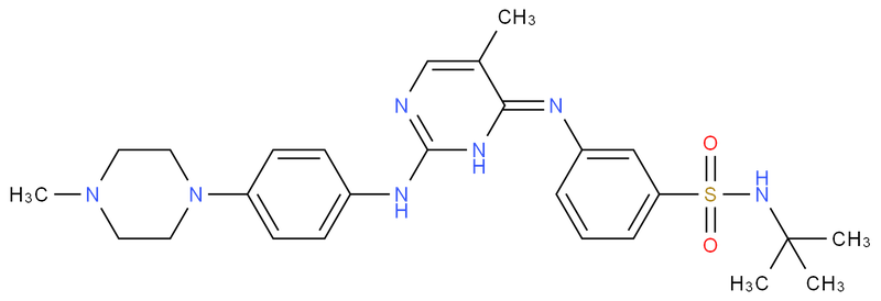 TG101209,N-(1,1-Dimethylethyl)-3-[[5-methyl-2-[[4-(4-methyl-1-piperazinyl)phenyl]amino]-4-pyrimidinyl]amino]benzenesulfonamide