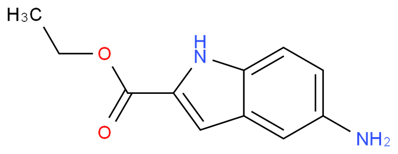 5-氨基-2-吲哚 羧酸,Indole-2-carboxylicacid, 5-amino-, ethyl ester (7CI);5-Amino-1H-indole-2-carboxylic acid ethylester;Ethyl 5-amino-1H-indole-2-carboxylate;Ethyl 5-aminoindole-2-carboxylate;