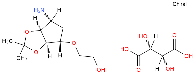 2-[[(3aR,4S,6R,6aS)-6-氨基四氢-2,2-二甲基-4H-环戊烯并-1,3-二氧杂环戊烷-4-基]氧基]乙醇L-酒石酸,2-[[(3aR,4S,6R,6aS)-6-Aminotetrahydro-2,2-dimethyl-4H-cyclopenta-1,3-dioxol-4-yl]oxy]-ethanol (2R,3R)-2,3-dihydroxybutanedioate