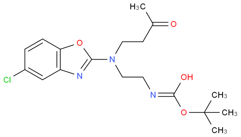 [2-[(5-氯-苯并恶唑-2-基)(3-氧代丁基)氨基]乙基]氨基甲酸叔丁酯,tert-butyl 2-((5-chlorobenzo[d]oxazol-2-yl)(3-oxobutyl)aMino)ethylcarbaMate