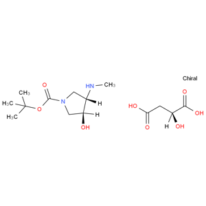 (3S,4S)-tert-butyl 3-hydroxy-4-(methylamino)pyrrolidine-1-carboxylate (S)-2-hydroxysuccinate