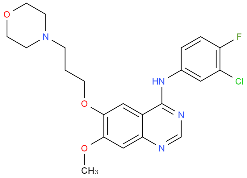 吉非替尼；N-(3-氯-4-氟苯基)-7-甲氧基-6-(3-吗啉-4-丙氧基)喹唑啉-4-胺;易瑞沙;吉非替尼(易瑞沙);吉菲替尼;,Gefitinib