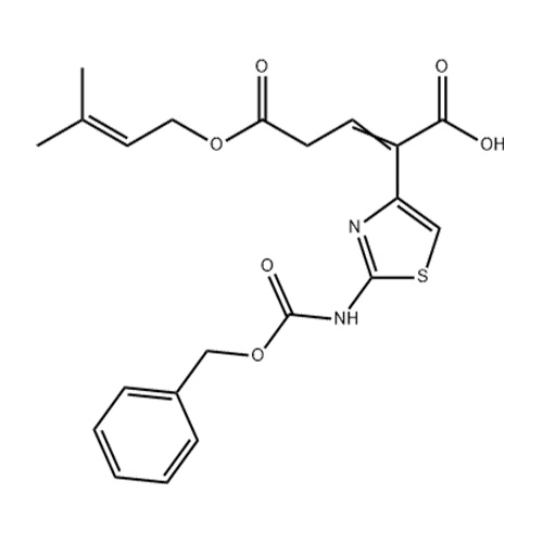 头孢布烯侧链,2-Pentenedioic acid, 2-[2-[[(phenylmethoxy)carbonyl]amino]-4-thiazolyl]-, 5-(3-methyl-2-butenyl) ester