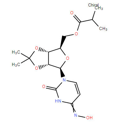 ((3AR,4R,6R,6AR)-6-(4-(羥氨)-2-惡嘧啶-1(2H)-甲基)-2,2-二甲基四氫呋喃[3,4-D][1,3]二氧醇-4-基)異丁酸甲酯,((3aR,4R,6R,6aR)-6-((E)-4-(hydroxyimino)-2-oxo-3,4-dihydropyrimidin-1(2H)-yl)-2,2-dimethyltetrahydrofuro[3,4-d][1,3]dioxol-4-yl)methyl isobutyrate